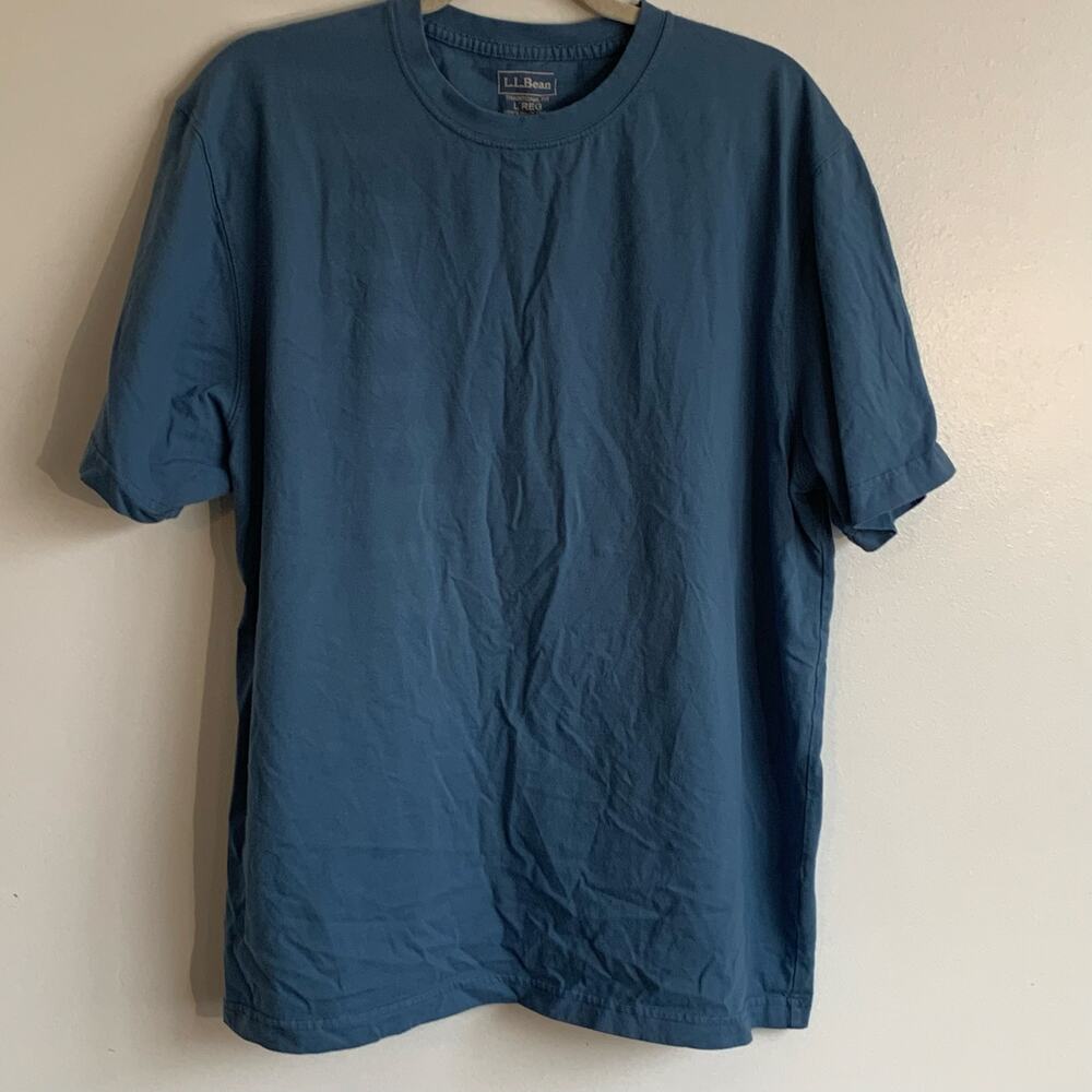 L.L.Bean Men’s Blue Short‑Sleeve Tee – Size L Regular – 100% Cotton